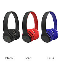 Беспроводные наушники BOROFONE BO4 полноразмерные с микрофоном цвет: красный,синий,черный