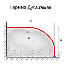 Карниз асимметричный 170х90