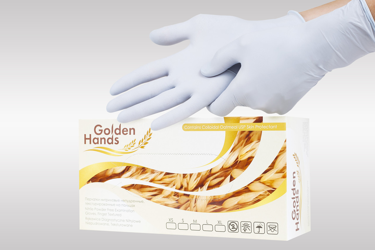 Нитриловые перчатки Golden Hands размер S 100пар/200шт