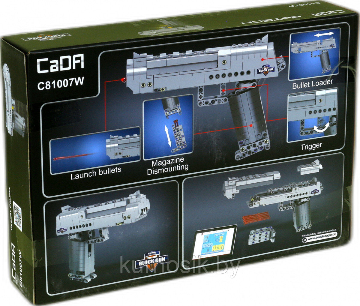 Конструктор C81007W CADA Пистолет Desert Eagle, 307 деталей - фото 6 - id-p192888473