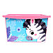 Ящик для игрушек с крышкой, «Весёлый зоопарк», объем 30 л, цвет розовый, фото 2