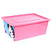 Ящик для игрушек с крышкой, «Весёлый зоопарк», объем 30 л, цвет розовый, фото 5