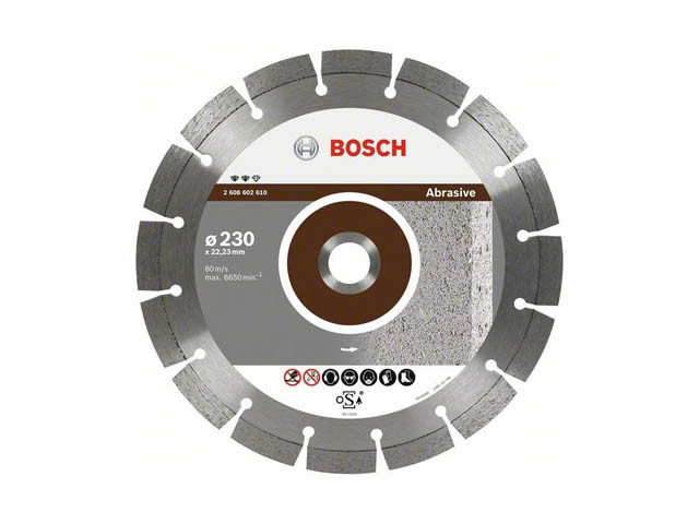 Алмазный круг 115х22 мм по абразив. матер. сегмент. ABRASIVE BOSCH (сухая резка) - фото 1 - id-p192895569