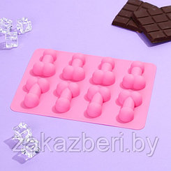 Форма для льда и шоколада «Всё отсосительно», силикон, 18.5 х 14.2 х 1.6 см, цвет розовый