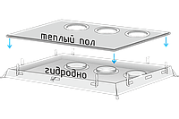 Дно гидро-термоизоляционное Лотос Куб 3 (210х210) с отверстиями под лунки (в сборе с фланцами)
