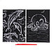 Набор гравюр «Дельфин и лебеди» с металлическим эффектом «золото», 2 шт., А5, фото 2