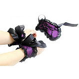 Кружевной черно-фиолетовый набор Kissexpo для эротических игр, фото 3