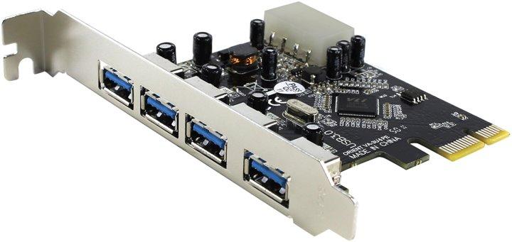 Orient VA-3U4PE (RTL) PCI-Ex1, USB3.0, 4 port-ext