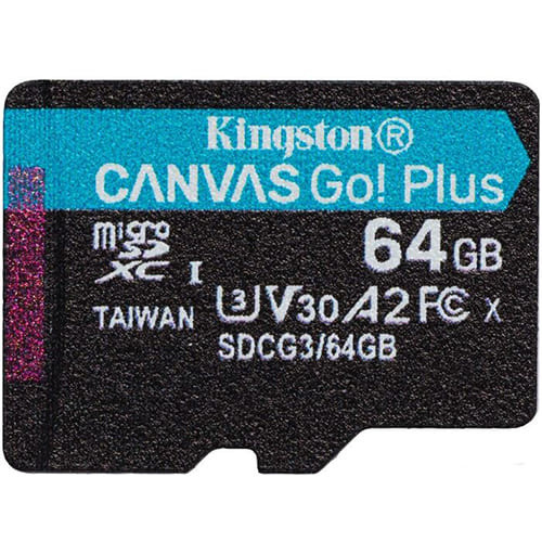 Карта памяти Kingston Canvas GO! Plus microSDXC 64 ГБ (SDCG3/64GB) + SD адаптер - фото 3 - id-p192905651