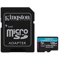 Карта памяти Kingston Canvas GO! Plus microSDXC 128ГБ (SDCG3/128GB) + SD адаптер