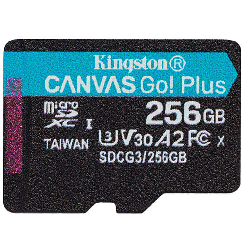 Карта памяти Kingston Canvas GO! Plus microSDXC 256 ГБ (SDCG3/256GB) + SD адаптер - фото 3 - id-p192905653