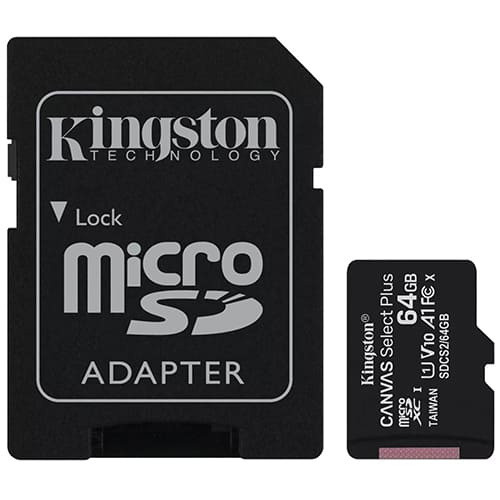 Карта памяти Kingston Canvas Select Plus microSDXC 64ГБ (SDCG3/64GB) + SD адаптер - фото 1 - id-p192905655