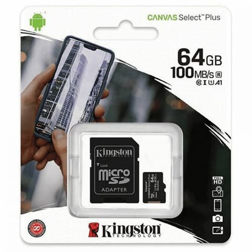 Карта памяти Kingston Canvas Select Plus microSDXC 64ГБ (SDCG3/64GB) + SD адаптер - фото 2 - id-p192905655