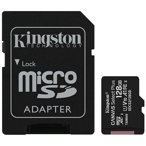 Карта памяти Kingston Canvas Select Plus microSDXC 128ГБ (SDCG3/128GB) + SD адаптер - фото 1 - id-p192905656