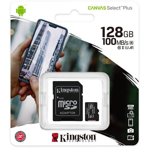 Карта памяти Kingston Canvas Select Plus microSDXC 128ГБ (SDCG3/128GB) + SD адаптер - фото 2 - id-p192905656