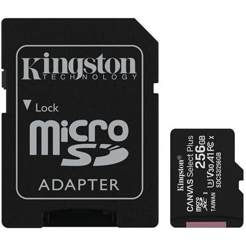 Карта памяти Kingston Canvas Select Plus microSDXC 256ГБ (SDCG3/256GB) + SD адаптер - фото 1 - id-p192905657
