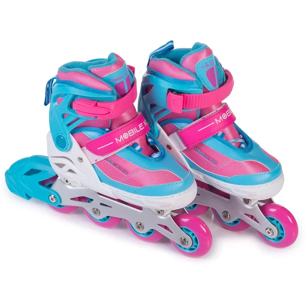 Роликовые коньки с лезвиями раздвижные (2-в-1) Mobile Kid UniSkate PINK - фото 5 - id-p192906544