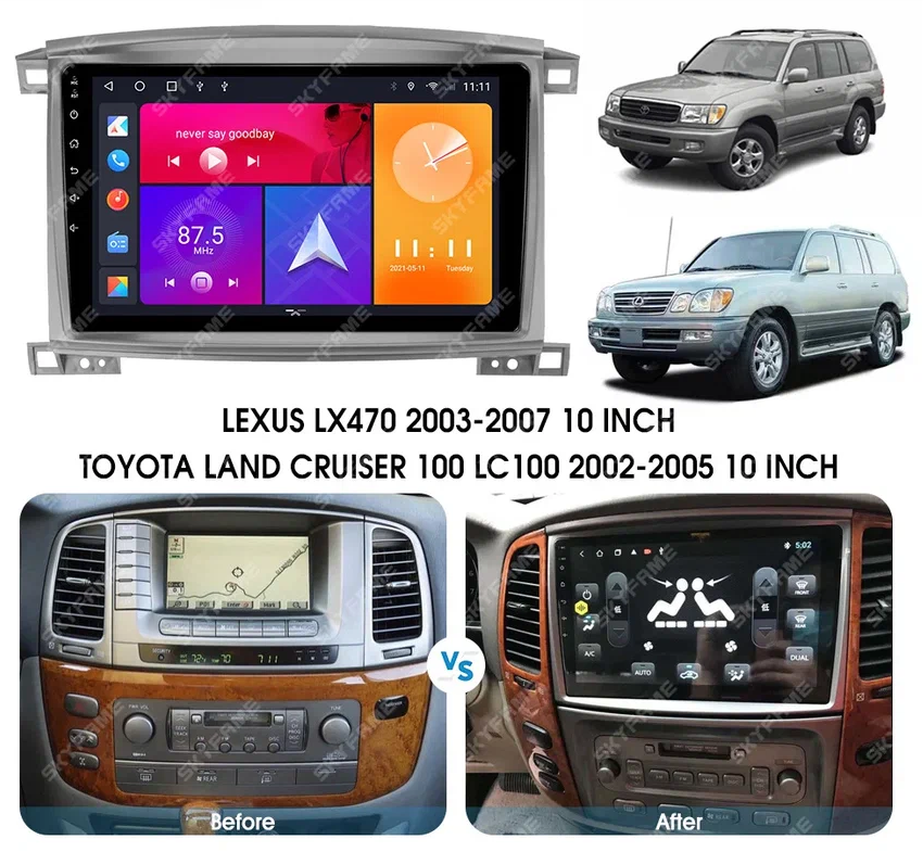 Штатная автомагнитола Toyota Land Cruiser 100 (с 2002г.в. по 2008г.в.) на Android 10 для топ компл. - фото 4 - id-p192916552