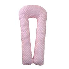 Подушка для беременных форма "П" горошек на розовом