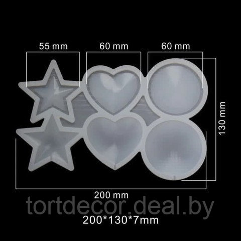 Форма для леденцов Сердце Круг Звезда - фото 1 - id-p192917142