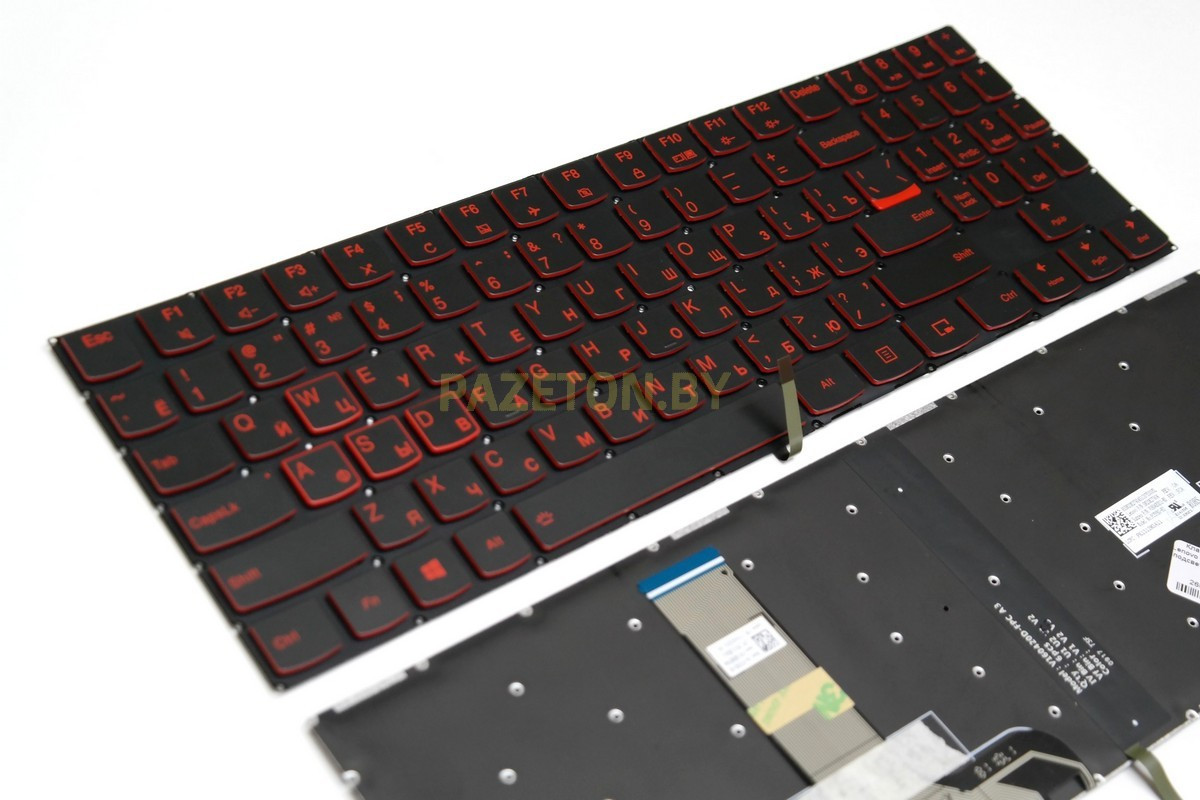 Клавиатура для ноутбука Lenovo Legion Y520-15 Y520-15IKB Y520-15IKBA Y520-15IKBM черная красная подсветка - фото 2 - id-p135120587