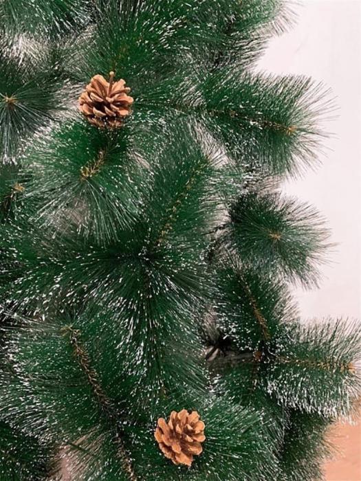 Новогодняя искусственная елка с шишками и снегом 240 см литая пушистая ель заснеженная с подсветкой - фото 7 - id-p192917603