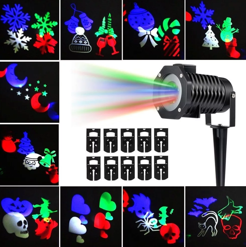 Уличный голографический лазерный проектор Christmas led projector light с эффектом цветомузыки, 10 слайдов - фото 7 - id-p179625603