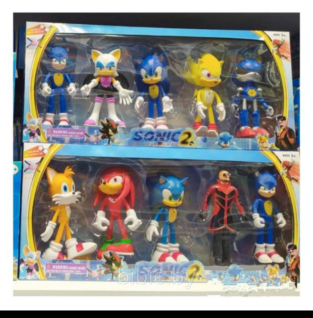 Набор фигурок светящихся героев "Соник" (Sonic), 5 героев 15 см - фото 2 - id-p192922387