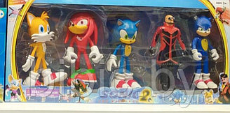 Набор фигурок светящихся героев "Соник" (Sonic), 5 героев 15 см
