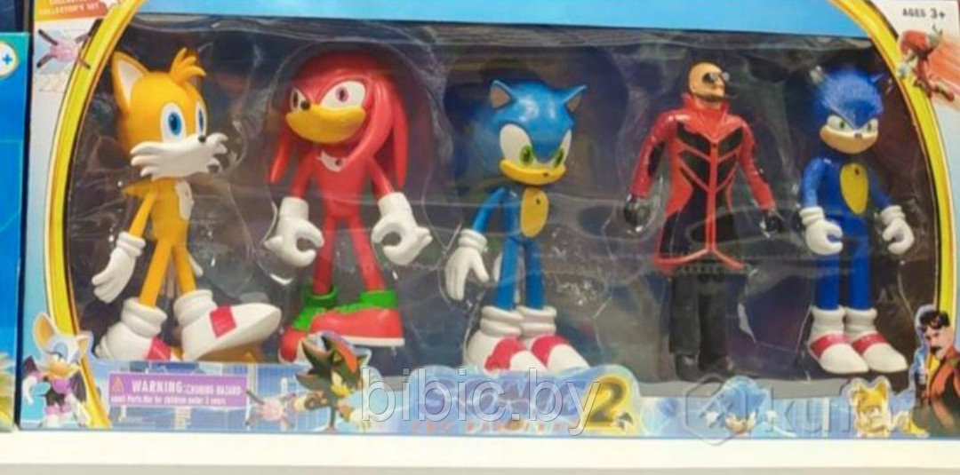 Набор фигурок светящихся героев "Соник" (Sonic), 5 героев 15 см