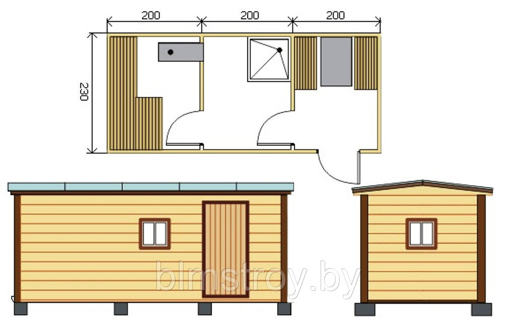 Баня готовая / баня модульная / баня под ключ / баня с доставкой / баня под ключ в Минске 6,0х2,3 м - фото 2 - id-p11114417