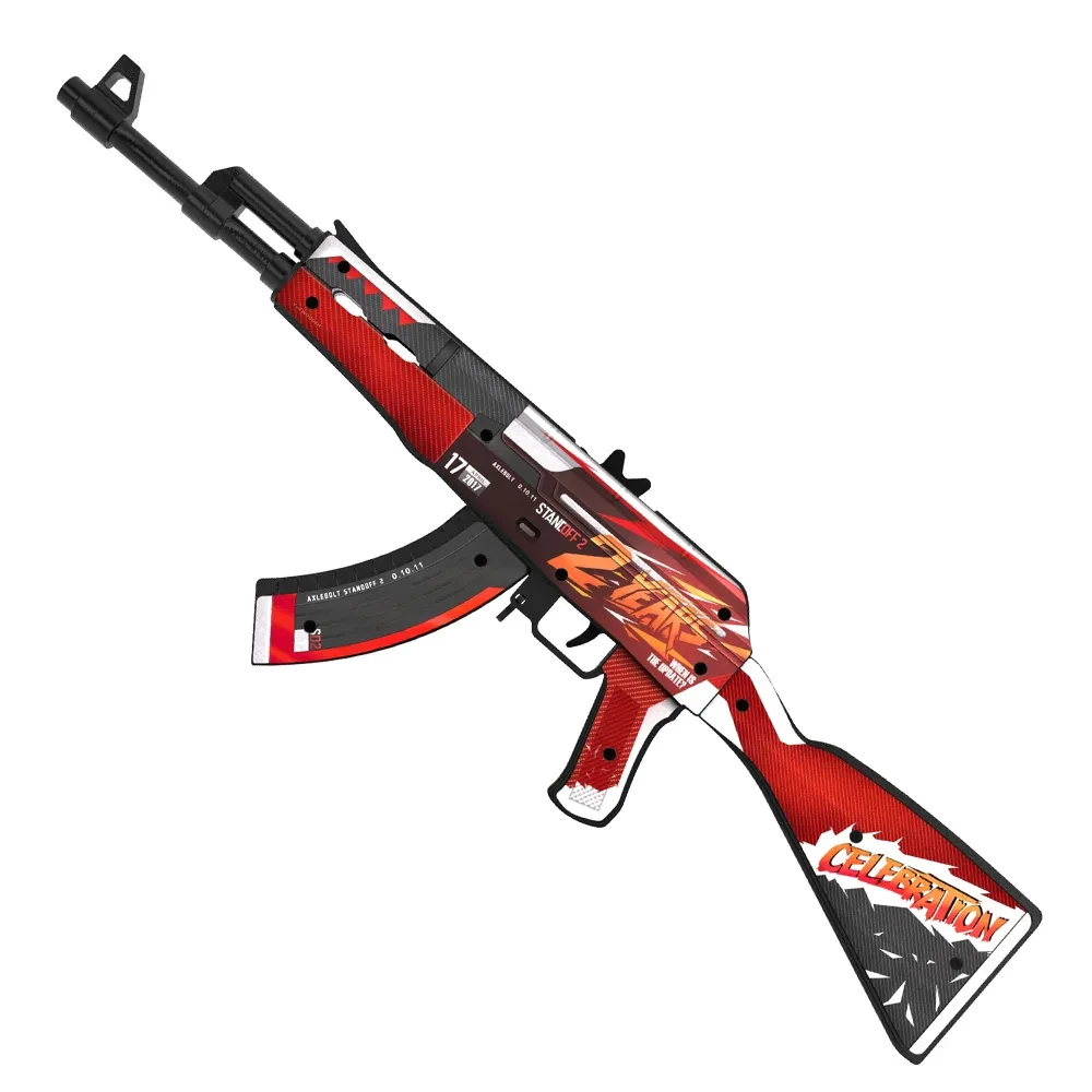 Деревянный автомат VozWooden Active АК-47 / AKR 2 Года Красный/ 2 Years Red (Стандофф 2 резинкострел) - фото 2 - id-p192980302