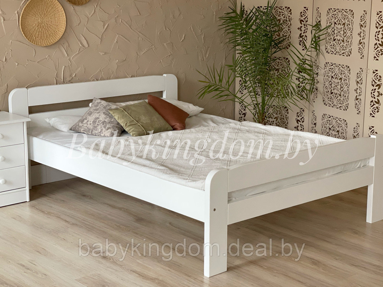 Двуспальная кровать "Бодо" 140х200(белый воск) - фото 4 - id-p192980353