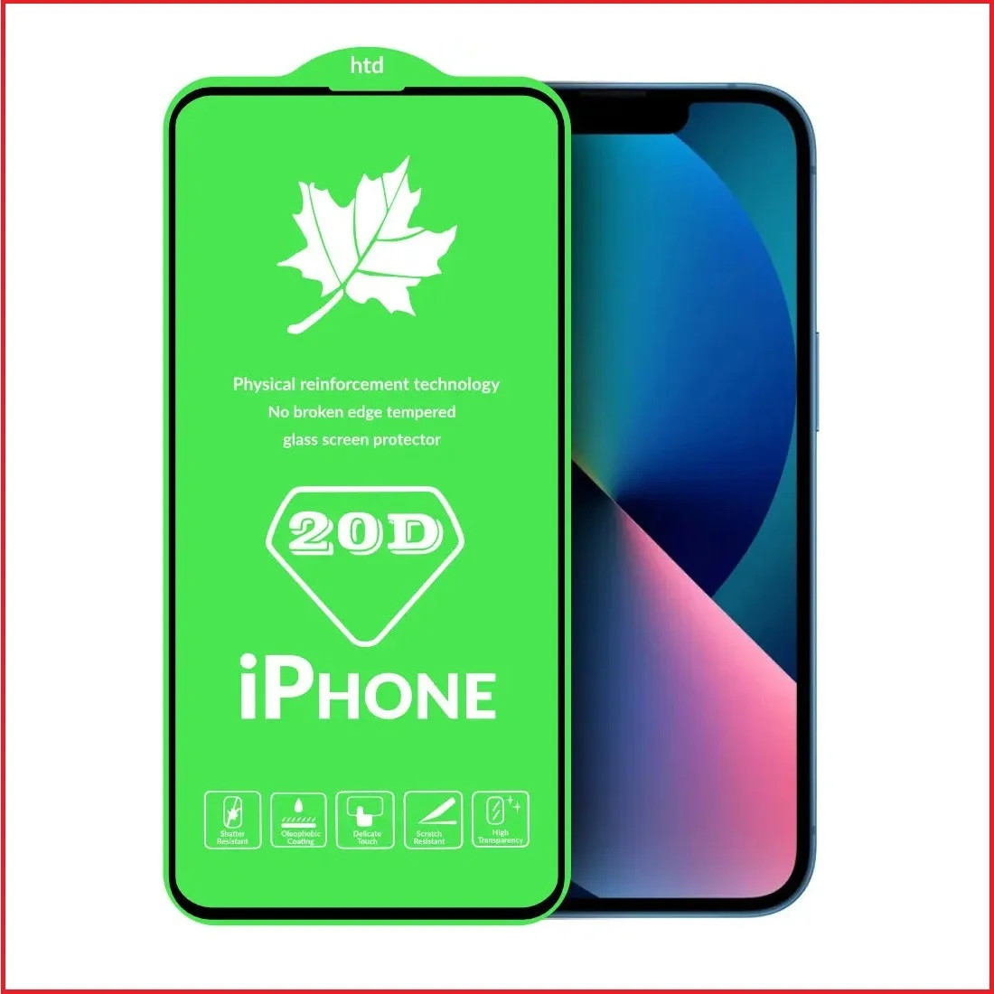 Защитное стекло 3d-20d для Apple Iphone 14 черный (полная проклейка) - фото 1 - id-p192983550