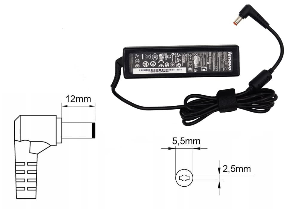 Оригинальная зарядка (блок питания) для ноутбука Lenovo 0335A2065, ADP-65KH B, 65W, штекер 5.5x2.5 мм Б/У