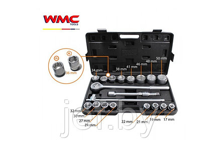 Набор инструментов 3/4" 21 предмет WMC TOOLS WMC-6201B, фото 2