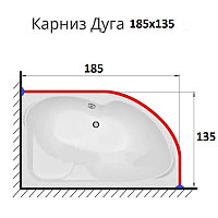 Карниз асимметричный 185х135