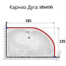 Карниз асимметричный 185х135