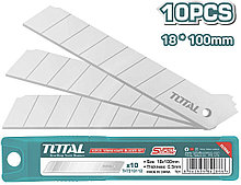 Лезвия для ножей 18mmx100mm 10шт, пластик коробка TOTAL THT519112