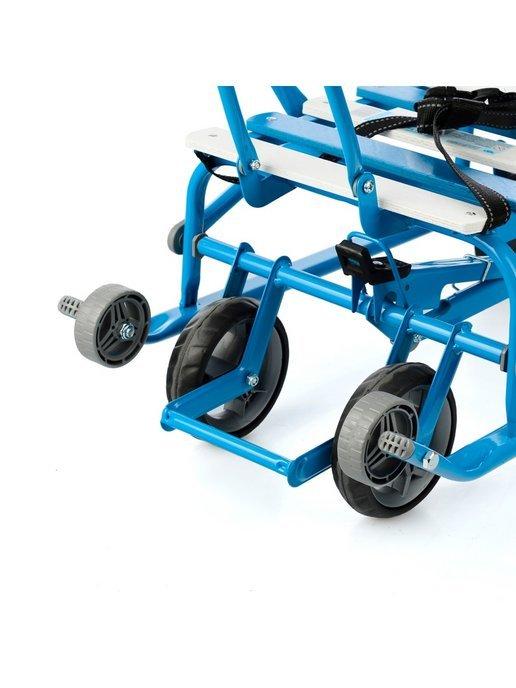 Санки детские NIKKI 3 складные с выдвижными колесами N3/Г2 (цвет голубой) - фото 10 - id-p88680399