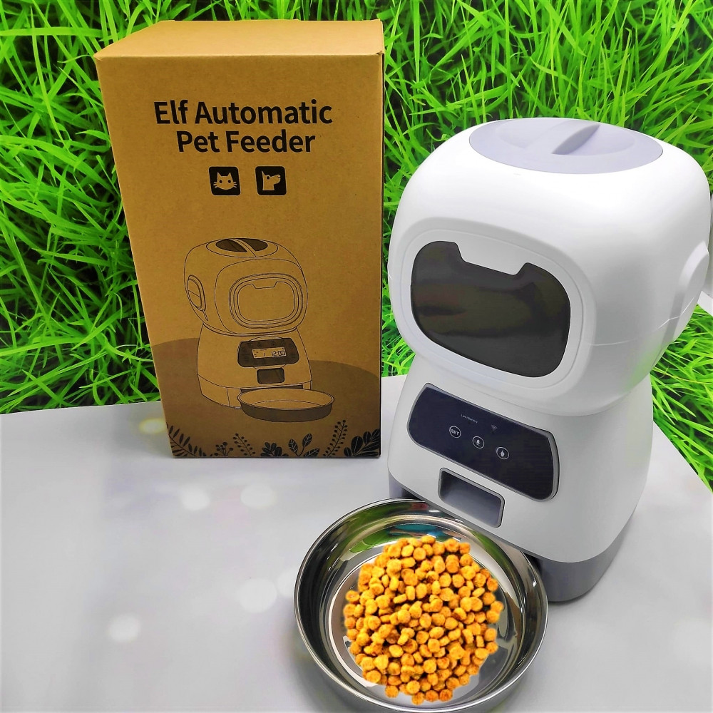 Умная автоматическая кормушка для домашних питомцев Elf Automatic Pet feeder с Wi-Fi и управлением через смарт - фото 2 - id-p193031665