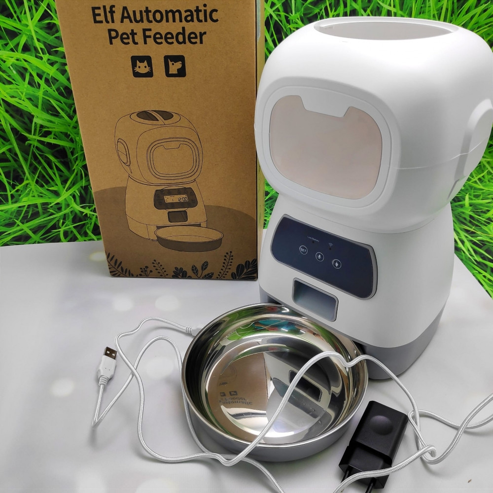 Умная автоматическая кормушка для домашних питомцев Elf Automatic Pet feeder с Wi-Fi и управлением через смарт - фото 10 - id-p193031665