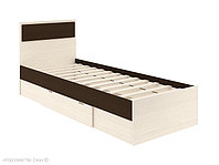 Кровать Next с ящиком для белья, 80х200см..цвет бодега темная + сосна карелия Производитель Россия Кп