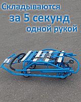 Санки детские NIKKI 3 складные с выдвижными колесами N3/Г2 (цвет голубой), фото 2