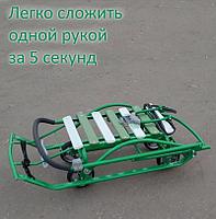 Санки детские NIKKI 3 складные с выдвижными колесами N3/З2 (цвет зеленый), фото 5