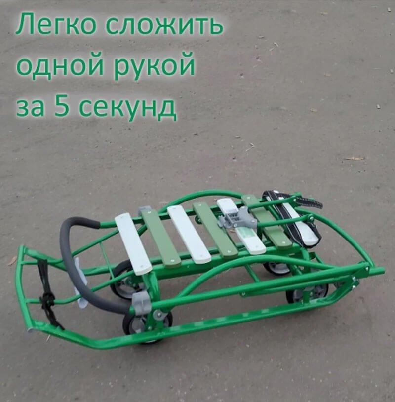 Санки детские NIKKI 3 складные с выдвижными колесами N3/З2 (цвет зеленый) - фото 5 - id-p88680398