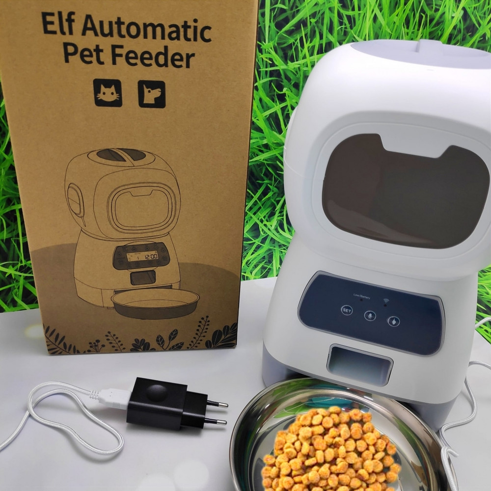 Умная автоматическая кормушка для домашних питомцев Elf Automatic Pet feeder с Wi-Fi и управлением через - фото 9 - id-p193033458