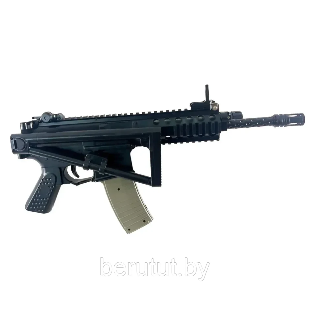 Пневматический игрушечный автомат Airsoft Gun P1977А со складным прикладом - фото 2 - id-p193065059