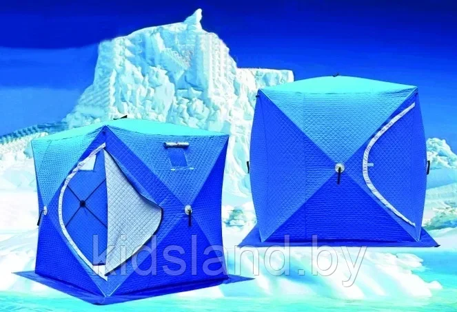 Палатка зимняя УТЕПЛЕННАЯ куб 2,2 х2,2м, nylon 300D thermal - фото 2 - id-p193065462