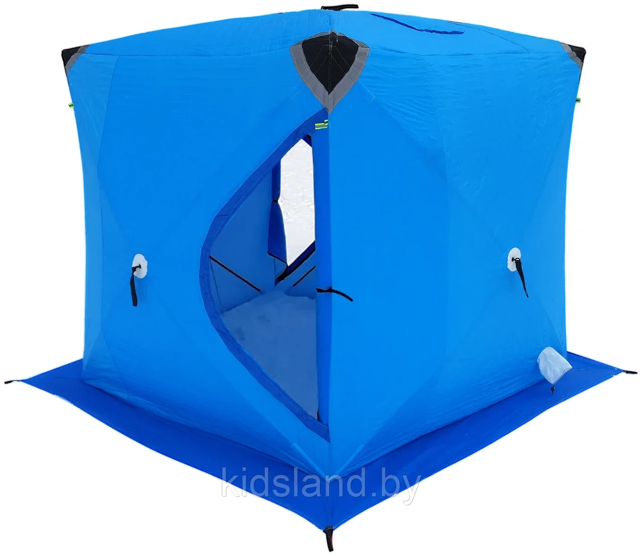 Палатка зимняя УТЕПЛЕННАЯ куб 2,2 х2,2м, nylon 300D thermal - фото 3 - id-p193065462